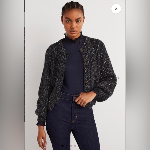 Boden Chunky Fluffy Cardigan- Black size US 2/UK 6 - Picture 2 of 7